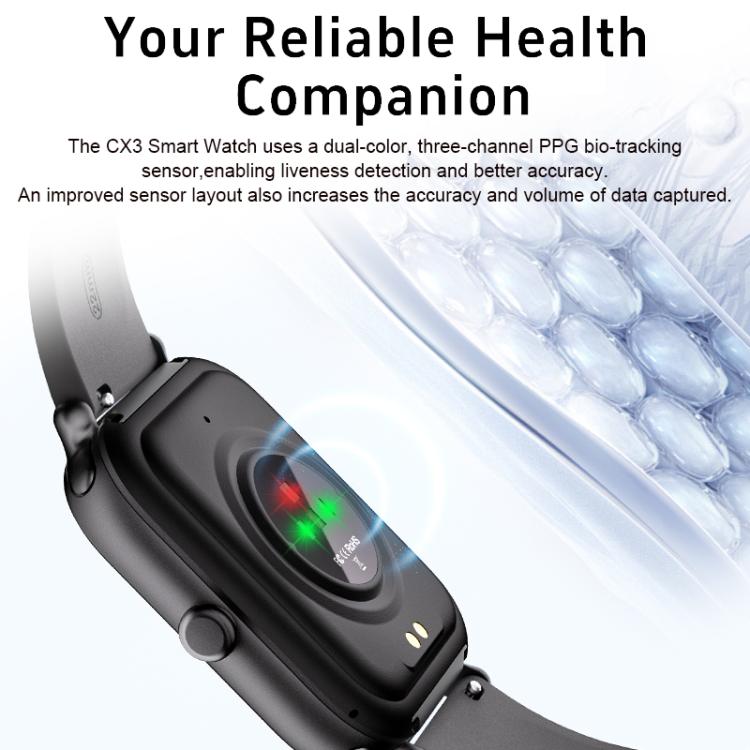 Smartwatch CX3 con schermo TFT a colori da 1,95 pollici, interamente in metallo, con chiamate Bluetooth e supporto per il monitoraggio della salute.
