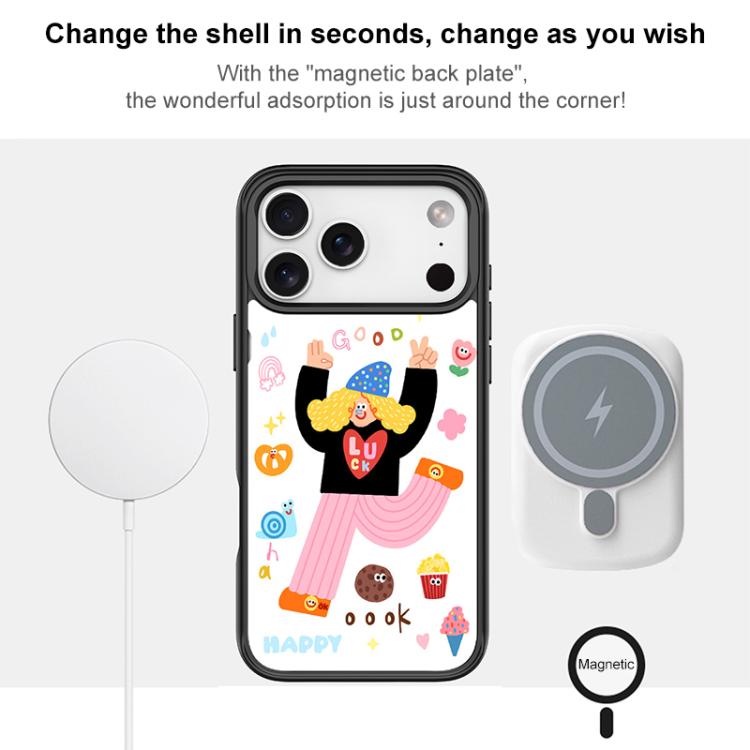 Custodia magnetica per telefono con scritta "Bambina e bel testo", For iPhone 15 Pro Max, For iPhone 15 Pro