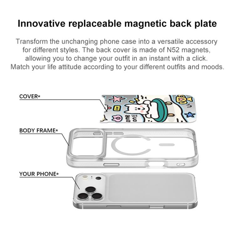 Custodia magnetica per telefono con motivo "Happy Weekend", For iPhone 15 Pro Max, For iPhone 15 Pro