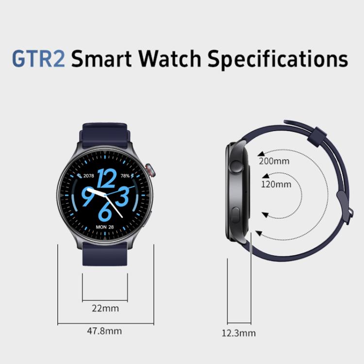 Smartwatch GTR2 con schermo Ultra HD da 1,46 pollici, chiamate Bluetooth e supporto per il monitoraggio della salute.