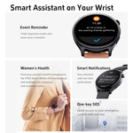 Smartwatch GTR2 con schermo Ultra HD da 1,46 pollici, chiamate Bluetooth e supporto per il monitoraggio della salute.