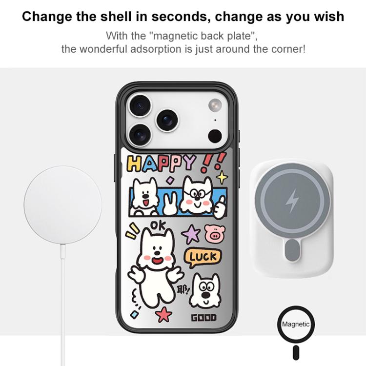 Custodia magnetica per telefono con motivo "Buona giornata", For iPhone 16 Pro Max, For iPhone 16 Pro, For iPhone 16 Plus, For iPhone 16