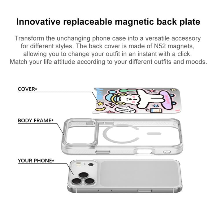 Custodia magnetica per telefono con motivo cane skater, For iPhone 16 Pro Max, For iPhone 16 Pro, For iPhone 16 Plus, For iPhone 16