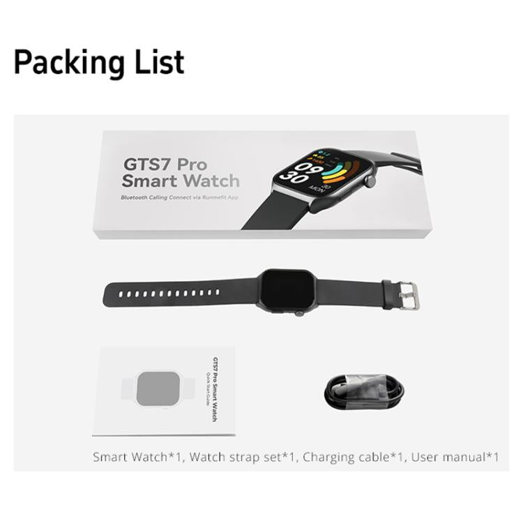 Smartwatch GTS7 Pro con schermo HD ultra-ampio da 2 pollici, chiamate Bluetooth e supporto per il monitoraggio della salute.