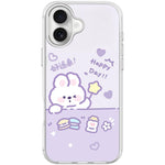 Custodia magnetica per telefono con motivo a coniglio stellato portafortuna, For iPhone 16 Pro Max, For iPhone 16 Pro, For iPhone 16 Plus, For iPhone 16
