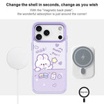 Custodia magnetica per telefono con motivo a coniglio stellato portafortuna, For iPhone 17 Pro Max, For iPhone 17 Pro, For iPhone 17, For iPhone Air