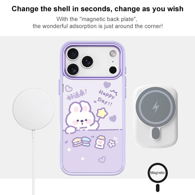 Custodia magnetica per telefono con motivo a coniglio stellato portafortuna, For iPhone 17 Pro Max, For iPhone 17 Pro, For iPhone 17, For iPhone Air