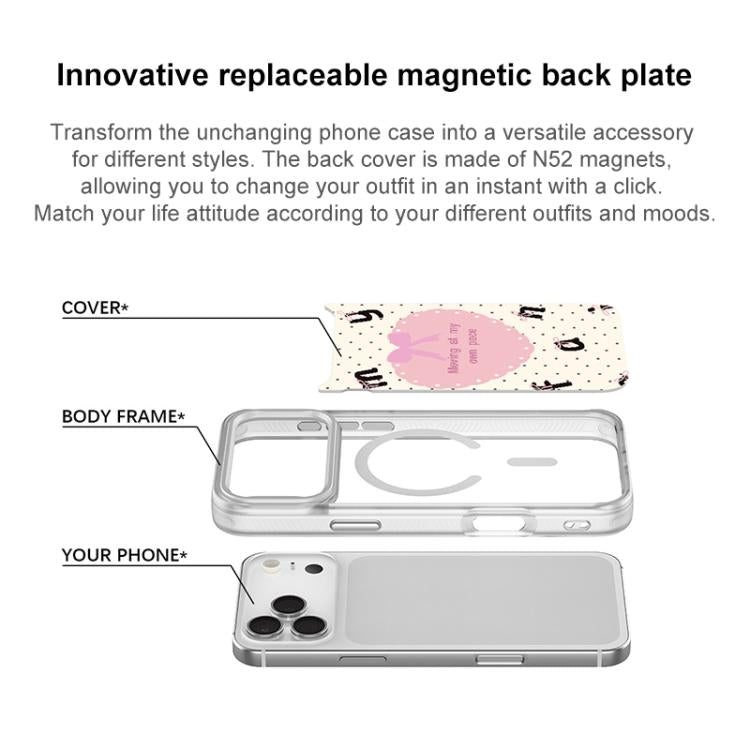 Custodia magnetica per telefono con motivo a cuori bianchi, For iPhone 15 Pro Max, For iPhone 15 Pro