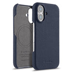 Custodia per telefono Melkco in vera pelle con texture litchi e chiusura magnetica, copertura parziale., For iPhone 16 Pro, For iPhone 16, For iPhone 15 Pro Max