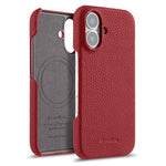 Custodia per telefono Melkco in vera pelle con texture litchi e chiusura magnetica, copertura parziale., For iPhone 17, For iPhone Air, For iPhone 16 Pro Max