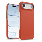 Custodia per telefono Melkco in vera pelle con texture litchi e chiusura magnetica, copertura parziale., For iPhone 17, For iPhone Air, For iPhone 16 Pro Max
