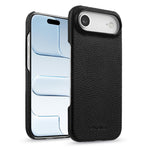 Custodia per telefono Melkco in vera pelle con texture litchi e chiusura magnetica, copertura parziale., For iPhone 17, For iPhone Air, For iPhone 16 Pro Max