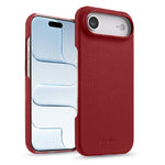 Custodia per telefono Melkco in vera pelle con texture litchi e chiusura magnetica, copertura parziale., For iPhone 17, For iPhone Air, For iPhone 16 Pro Max