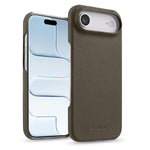 Custodia per telefono Melkco in vera pelle con texture litchi e chiusura magnetica, copertura parziale., For iPhone 17, For iPhone Air, For iPhone 16 Pro Max