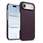 Custodia per telefono Melkco in vera pelle con texture litchi e chiusura magnetica, copertura parziale., For iPhone 17, For iPhone Air, For iPhone 16 Pro Max