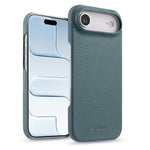 Custodia per telefono Melkco in vera pelle con texture litchi e chiusura magnetica, copertura parziale., For iPhone 17, For iPhone Air, For iPhone 16 Pro Max