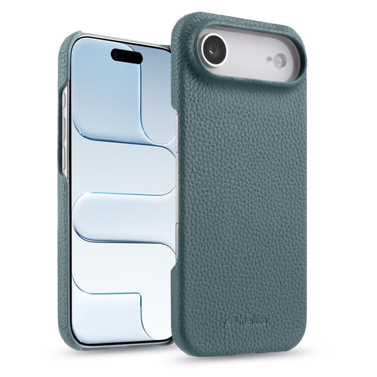 Custodia per telefono Melkco in vera pelle con texture litchi e chiusura magnetica, copertura parziale., For iPhone 17, For iPhone Air, For iPhone 16 Pro Max