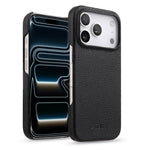 Custodia per telefono Melkco in vera pelle con texture litchi e chiusura magnetica, copertura parziale., For iPhone 17e / 16e, For iPhone 17 Pro Max, For iPhone 17 Pro