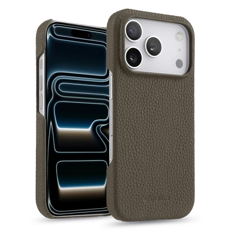 Custodia per telefono Melkco in vera pelle con texture litchi e chiusura magnetica, copertura parziale., For iPhone 17e / 16e, For iPhone 17 Pro Max, For iPhone 17 Pro
