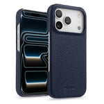 Custodia per telefono Melkco in vera pelle con texture litchi e chiusura magnetica, copertura parziale., For iPhone 17e / 16e, For iPhone 17 Pro Max, For iPhone 17 Pro