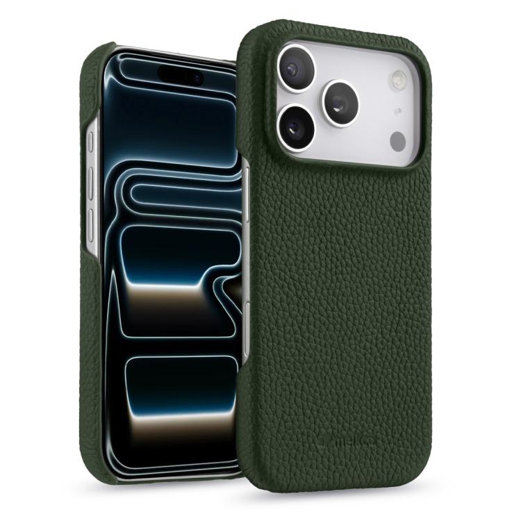 Custodia per telefono Melkco in vera pelle con texture litchi e chiusura magnetica, copertura parziale., For iPhone 17e / 16e, For iPhone 17 Pro Max, For iPhone 17 Pro