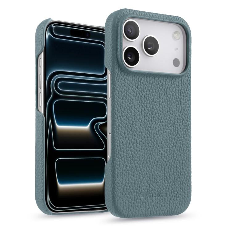 Custodia per telefono Melkco in vera pelle con texture litchi e chiusura magnetica, copertura parziale., For iPhone 17e / 16e, For iPhone 17 Pro Max, For iPhone 17 Pro