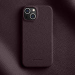 Custodia per telefono Melkco in vera pelle con texture litchi e chiusura magnetica, copertura parziale., For iPhone 15 Pro, For iPhone 15, For iPhone 14