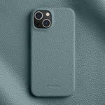 Custodia per telefono Melkco in vera pelle con texture litchi e chiusura magnetica, copertura parziale., For iPhone 15 Pro, For iPhone 15, For iPhone 14