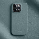 Custodia per telefono Melkco in vera pelle con texture litchi e chiusura magnetica, copertura parziale., For iPhone 15 Pro, For iPhone 15, For iPhone 14