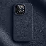 Custodia per telefono Melkco in vera pelle con texture litchi e chiusura magnetica, copertura parziale., For iPhone 16 Pro, For iPhone 16, For iPhone 15 Pro Max
