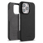 Custodia per telefono Melkco in vera pelle con texture litchi e chiusura magnetica, copertura parziale., For iPhone 17, For iPhone Air, For iPhone 16 Pro Max