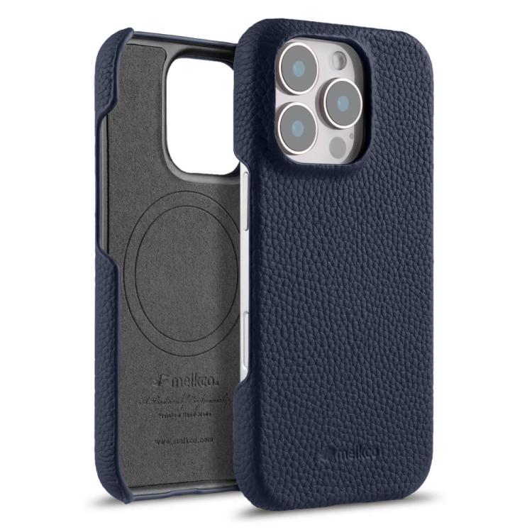 Custodia per telefono Melkco in vera pelle con texture litchi e chiusura magnetica, copertura parziale., For iPhone 17, For iPhone Air, For iPhone 16 Pro Max