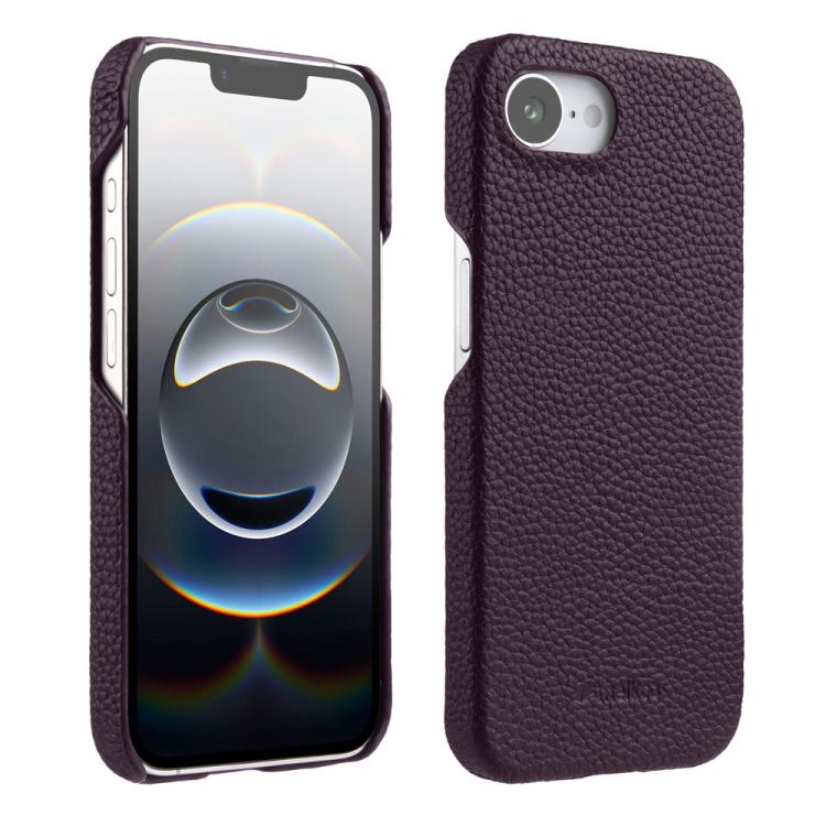 Custodia per telefono Melkco in vera pelle con texture litchi e chiusura magnetica, copertura parziale., For iPhone 17e / 16e, For iPhone 17 Pro Max, For iPhone 17 Pro