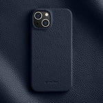 Custodia per telefono Melkco in vera pelle con texture litchi e chiusura magnetica, copertura parziale., For iPhone 15 Pro, For iPhone 15, For iPhone 14