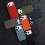 Custodia per telefono Melkco in vera pelle con texture litchi e chiusura magnetica, copertura parziale., For iPhone 14 Pro Max