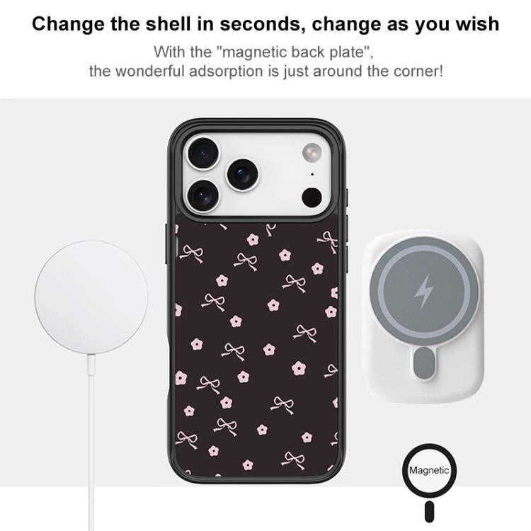 Custodia magnetica per telefono con motivo a fiocco floreale, For iPhone 17 Pro Max, For iPhone 17 Pro, For iPhone 17, For iPhone Air