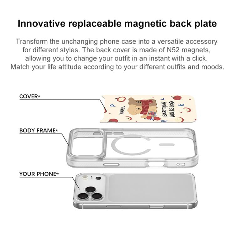 Custodia magnetica per telefono con motivo a cane Apple, For iPhone 15 Pro Max, For iPhone 15 Pro