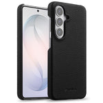 Custodia per telefono Melkco in vera pelle con texture litchi e chiusura magnetica, copertura parziale., For Samsung Galaxy S26+ 5G, For Samsung Galaxy S26 Ultra 5G, For Samsung Galaxy S26 5G