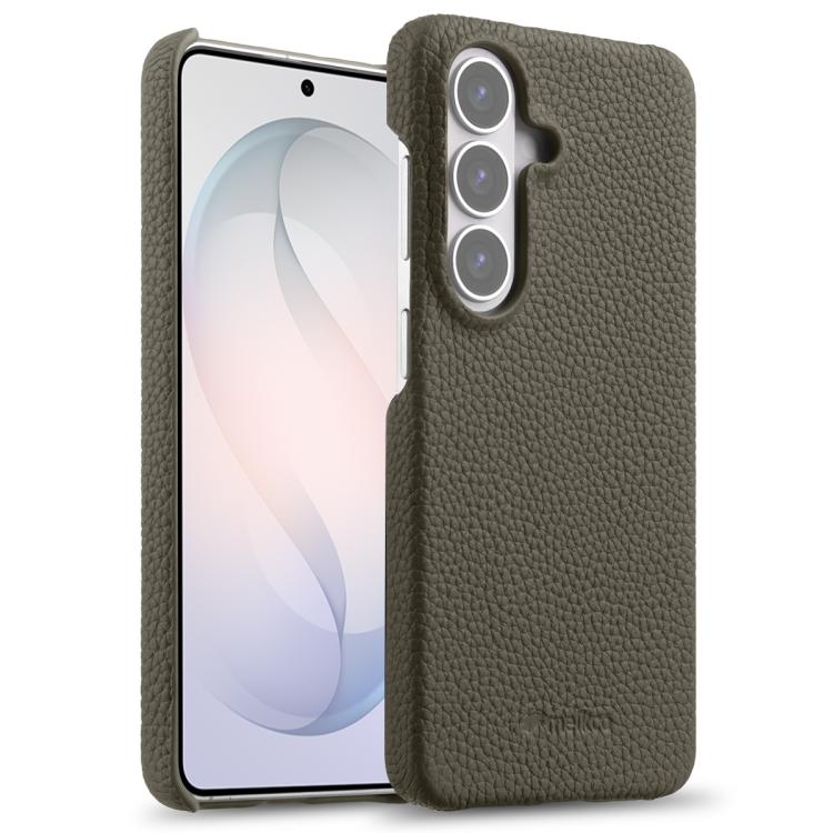 Custodia per telefono Melkco in vera pelle con texture litchi e chiusura magnetica, copertura parziale., For Samsung Galaxy S26+ 5G, For Samsung Galaxy S26 Ultra 5G, For Samsung Galaxy S26 5G