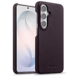 Custodia per telefono Melkco in vera pelle con texture litchi e chiusura magnetica, copertura parziale., For Samsung Galaxy S26+ 5G, For Samsung Galaxy S26 Ultra 5G, For Samsung Galaxy S26 5G