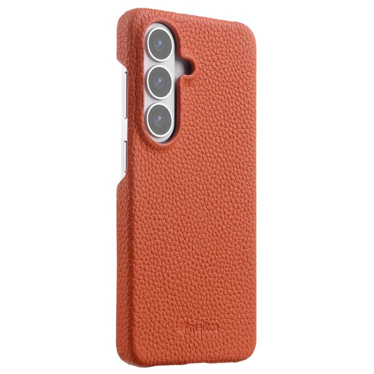 Custodia per telefono Melkco in vera pelle con texture litchi e chiusura magnetica, copertura parziale., For Samsung Galaxy S26+ 5G, For Samsung Galaxy S26 Ultra 5G, For Samsung Galaxy S26 5G