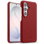 Custodia per telefono Melkco in vera pelle con texture litchi e chiusura magnetica, copertura parziale., For Samsung Galaxy S26+ 5G, For Samsung Galaxy S26 Ultra 5G, For Samsung Galaxy S26 5G