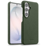 Custodia per telefono Melkco in vera pelle con texture litchi e chiusura magnetica, copertura parziale., For Samsung Galaxy S26+ 5G, For Samsung Galaxy S26 Ultra 5G, For Samsung Galaxy S26 5G