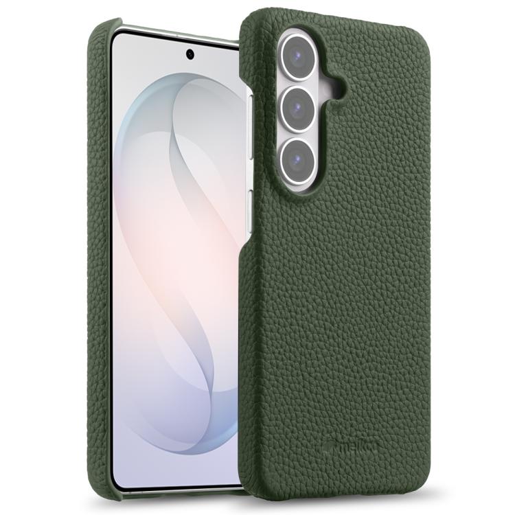 Custodia per telefono Melkco in vera pelle con texture litchi e chiusura magnetica, copertura parziale., For Samsung Galaxy S26+ 5G, For Samsung Galaxy S26 Ultra 5G, For Samsung Galaxy S26 5G