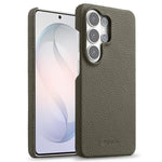 Custodia per telefono Melkco in vera pelle con texture litchi e chiusura magnetica, copertura parziale., For Samsung Galaxy S26+ 5G, For Samsung Galaxy S26 Ultra 5G, For Samsung Galaxy S26 5G