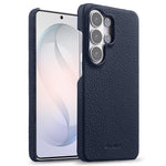 Custodia per telefono Melkco in vera pelle con texture litchi e chiusura magnetica, copertura parziale., For Samsung Galaxy S26+ 5G, For Samsung Galaxy S26 Ultra 5G, For Samsung Galaxy S26 5G