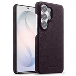 Custodia per telefono Melkco in vera pelle con texture litchi e chiusura magnetica, copertura parziale., For Samsung Galaxy S26+ 5G, For Samsung Galaxy S26 Ultra 5G, For Samsung Galaxy S26 5G