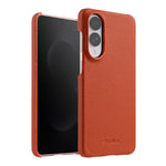 Custodia per telefono Melkco in vera pelle con texture litchi e chiusura magnetica, copertura parziale., For Samsung Galaxy S25 Edge 5G, For Samsung Galaxy S25 5G, For Samsung Galaxy S25+ 5G