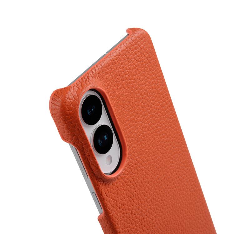 Custodia per telefono Melkco in vera pelle con texture litchi e chiusura magnetica, copertura parziale., For Samsung Galaxy S25 Edge 5G, For Samsung Galaxy S25 5G, For Samsung Galaxy S25+ 5G