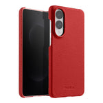 Custodia per telefono Melkco in vera pelle con texture litchi e chiusura magnetica, copertura parziale., For Samsung Galaxy S25 Edge 5G, For Samsung Galaxy S25 5G, For Samsung Galaxy S25+ 5G